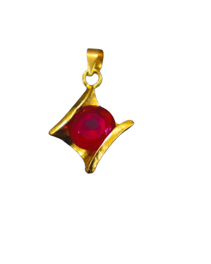 Gold & Ruby Solitaire Pendant | Elegant Natural Ruby Jewelry