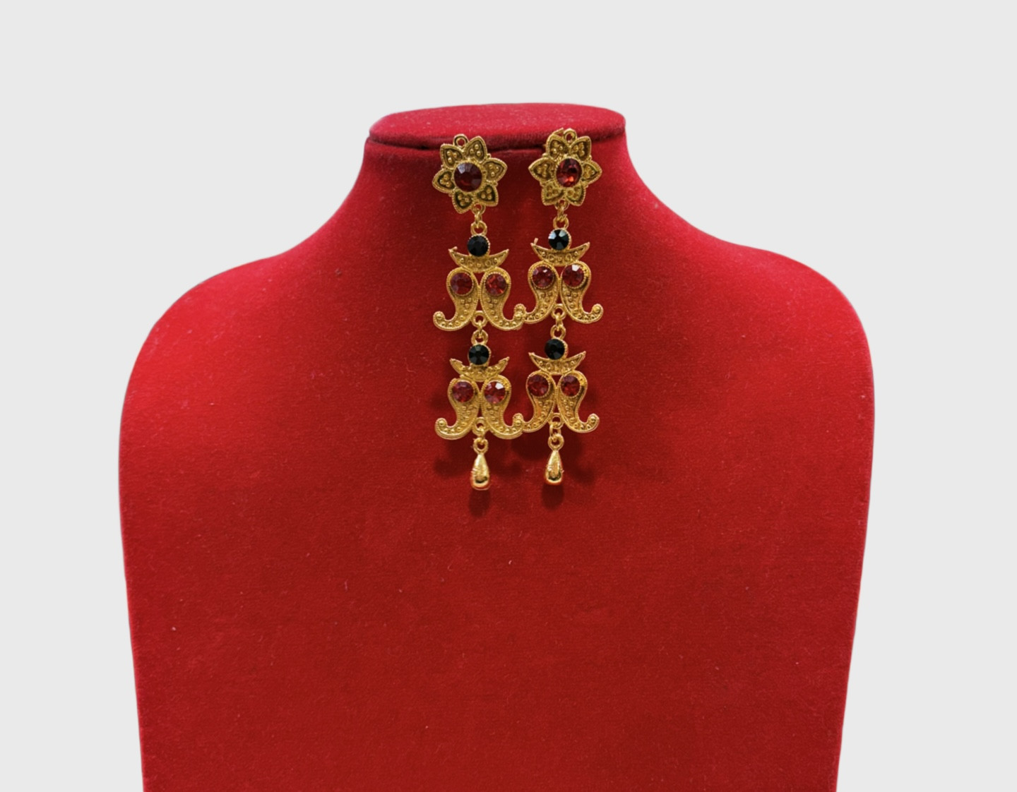 Double Layer Traditional Nepali Yarling – Handmade Gold-Inspired Ear Ornament | Himalayan Ethnic Jewelry