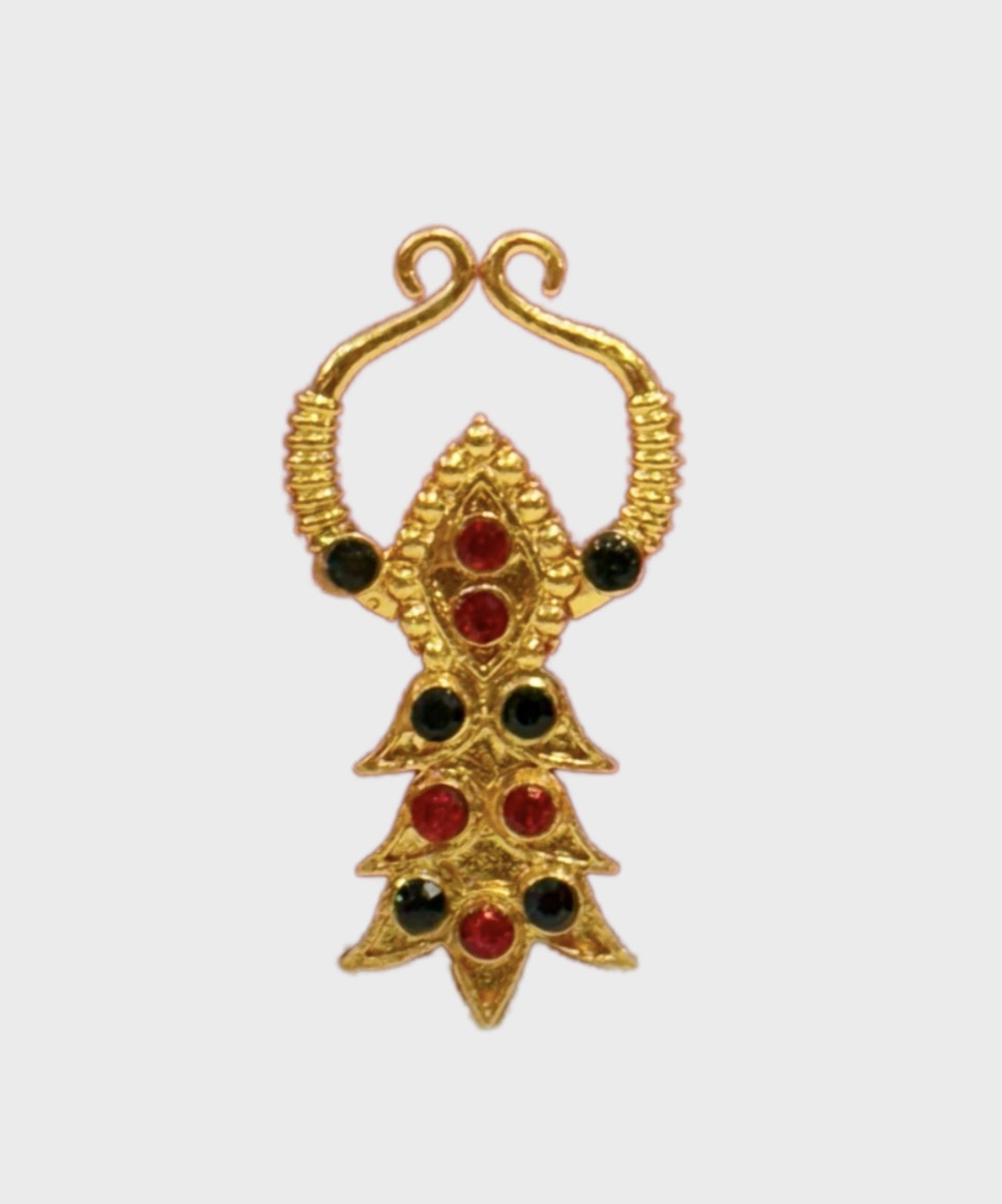Traditional Nepali Gold Bulaki – Ethnic Nose Ornament | Handmade Cultural Jewelry