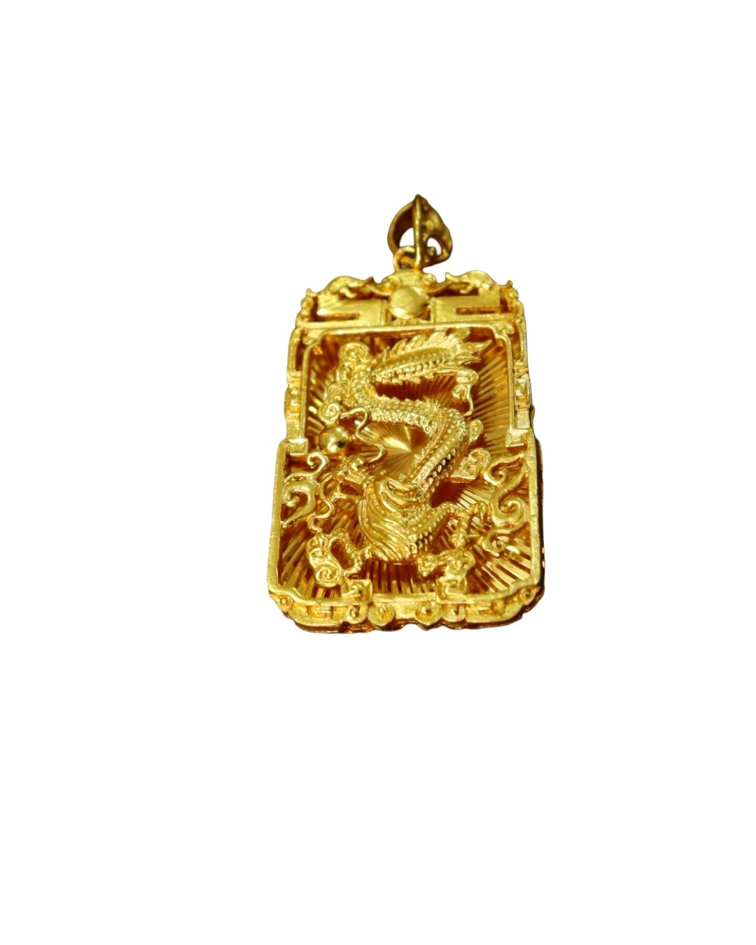 Gold Dragon Pendant Necklace | Mythical Creature Statement Jewelry