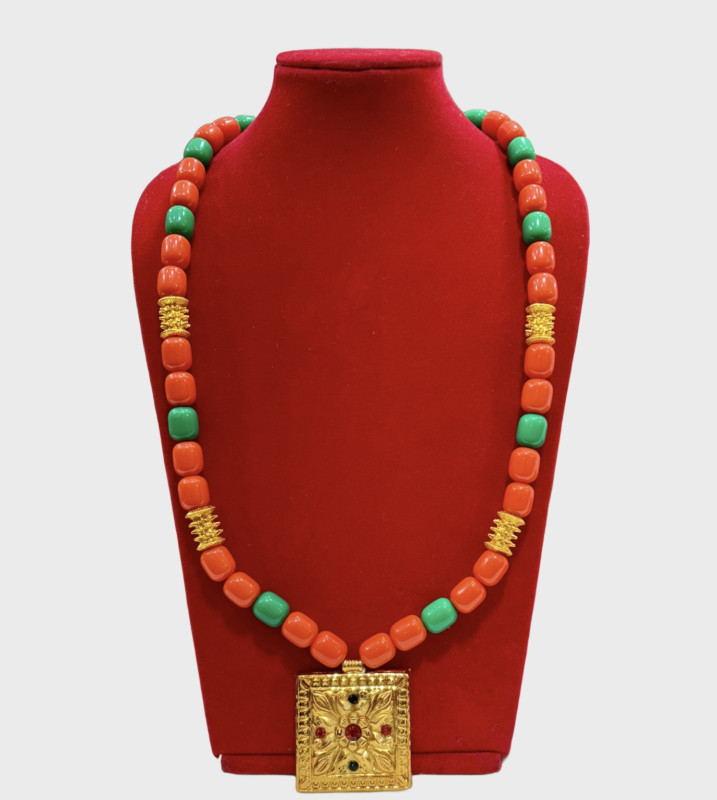 Handcrafted Muga Mala – Traditional Assamese Muga Silk Bead Necklace | Ethnic Handloom Jewelry