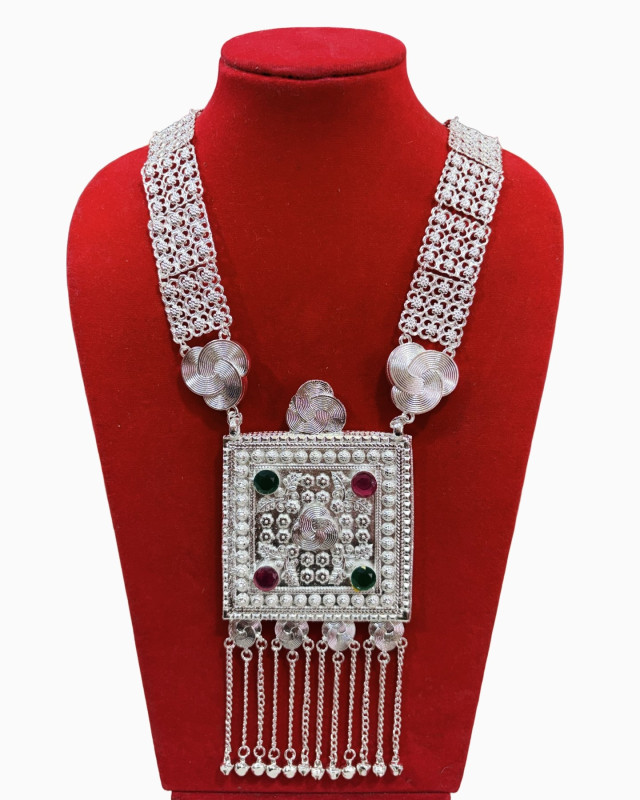 Handmade Silver Chandrahaar Necklace